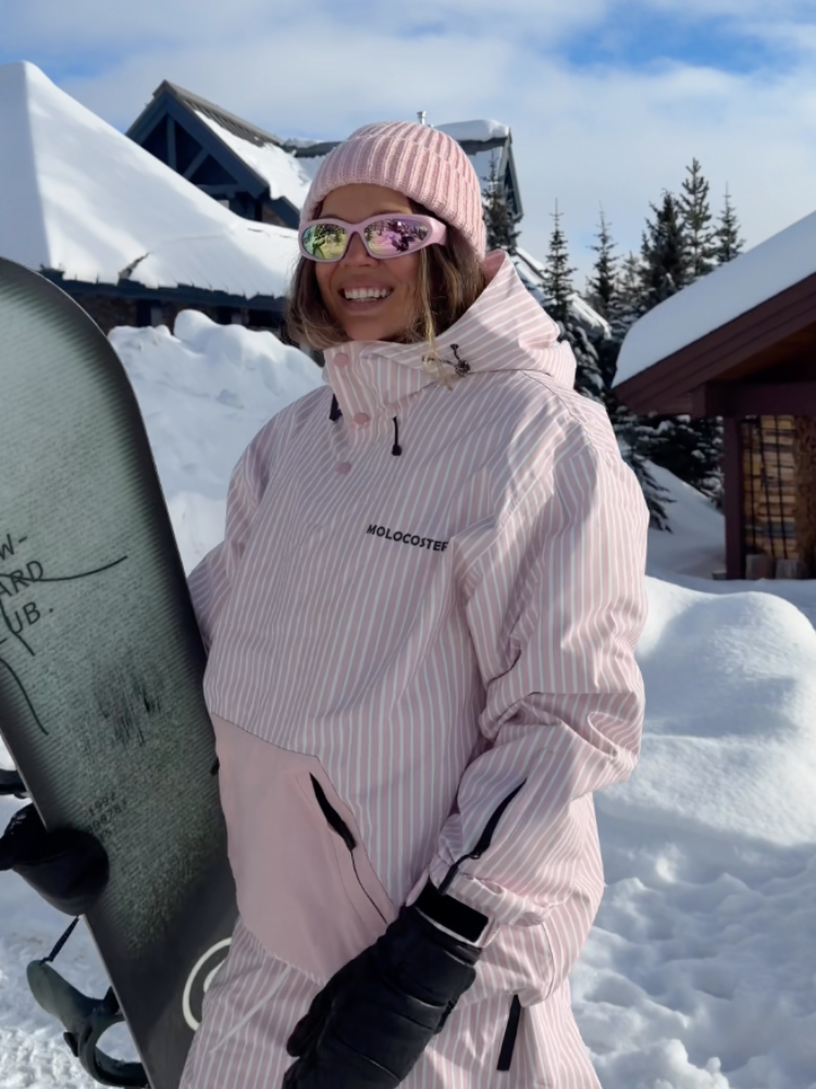 Molocoster 3L Striped Fleece Snow Bibs - Unisex Molocoster | Snowears.com