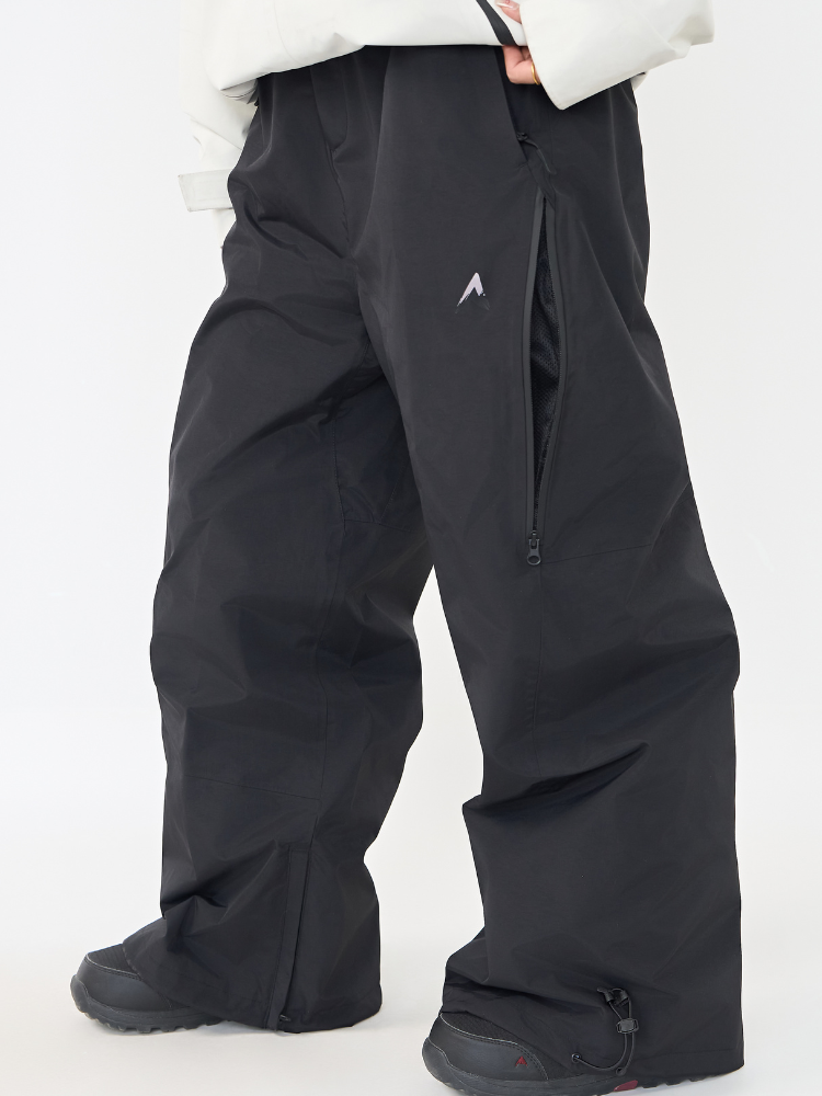 SnoWears 3L SideFlow Fleece Snow Pants - Unisex Black Snowears | Snowears.com