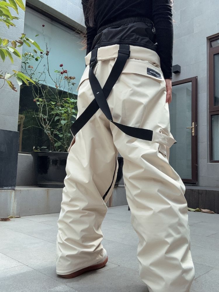 Molocoster Freestyle Fleece-Lined Ski Bibs - Unisex - Snowears- snow pants