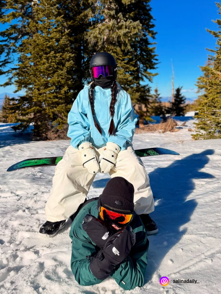 LITAN White Cargo Baggy Snow Pants - US ONLY - Snowears- bib pants