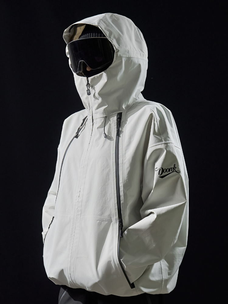 Doorek GlideFlow Shell Baggy Ski Jacket - Unisex White Doorek | Snowears.com