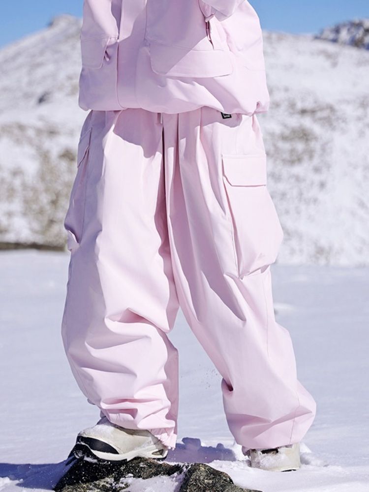 NIS Retro Shell Snow Pants - Unisex Pink Nowinsnow | Snowears.com