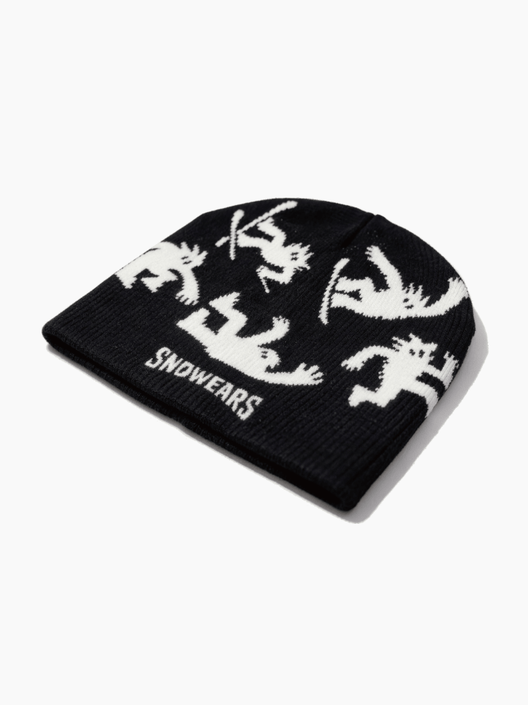 Snowears Yeti Knit Beanie – Unisex Yeti Black Snowears | Snowears.com