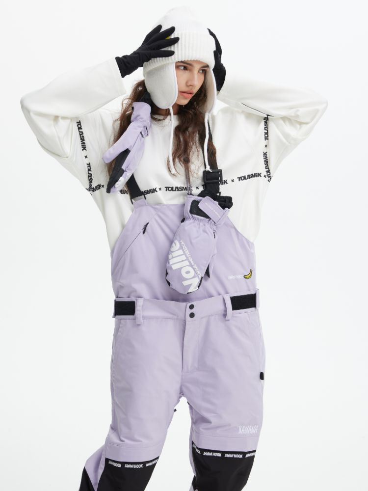 Tolasmik X Banana Hook Premium Purple Snow Bib Pants - Unisex - Snowears- bibs