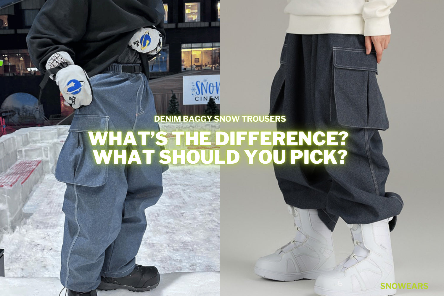 Denim Baggy Snow Trousers | Snowears