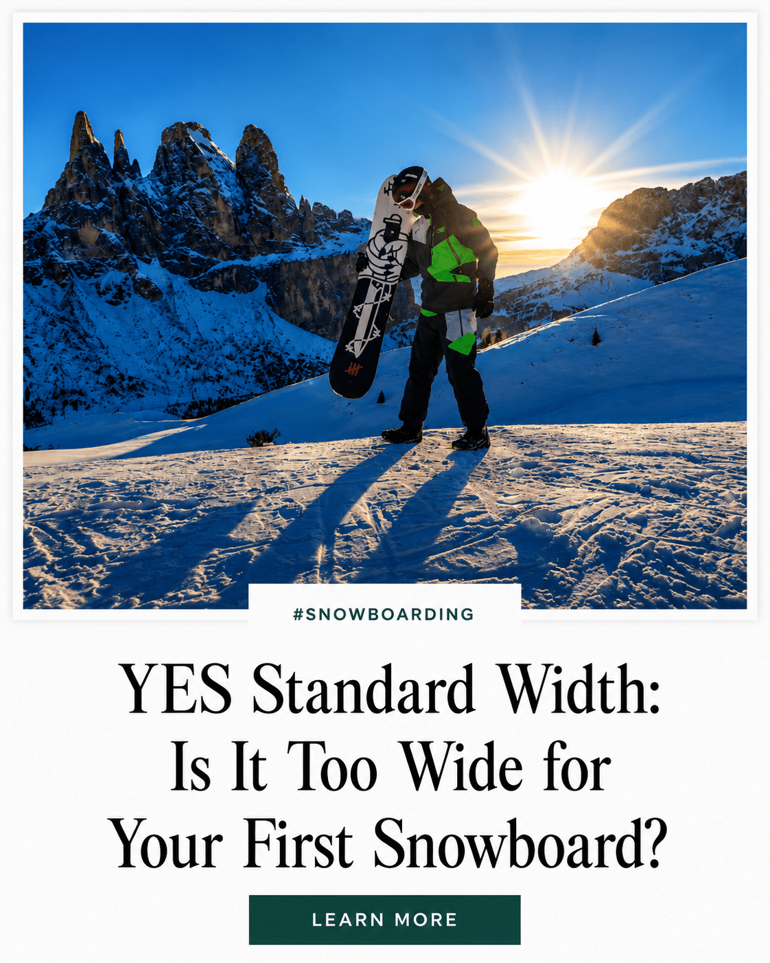 YES Standard Width: Is It Too Wide for Your First Snowboard? | Snowears.com