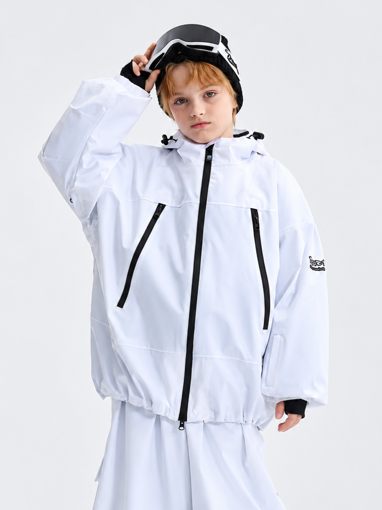 Doorek Kids Detachable Rabbit Ears Hooded Snow Jacket White Doorek | Snowears.com