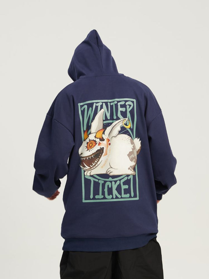 Winter Ticket Printed Fleece Ski Snowboard Hoodie - Unisex - Snowears- Hoodies & Sweaters