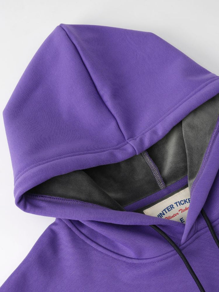 Winter Ticket Freestyle Purple Fleece Hoodie - Unisex - Snowears- Jackets