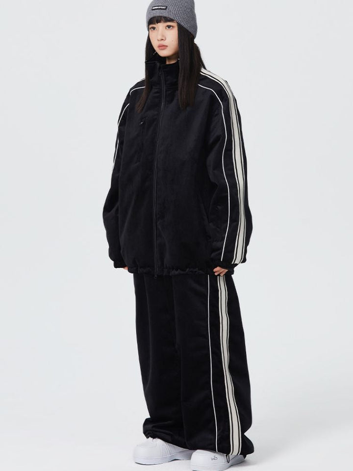 Searipe Side Stripe Velvet Baggy Shell Snow Suit - Women's - Snowears- Suits