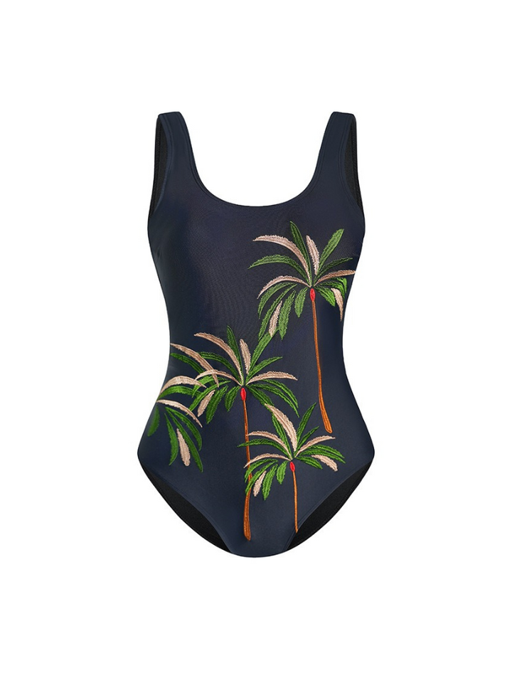 Summer Embroidery One-Piece Swimsuit - Women's