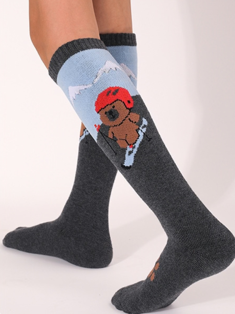 High Performance Kids Bear Pattern Ski Socks Doorek | Snowears.com