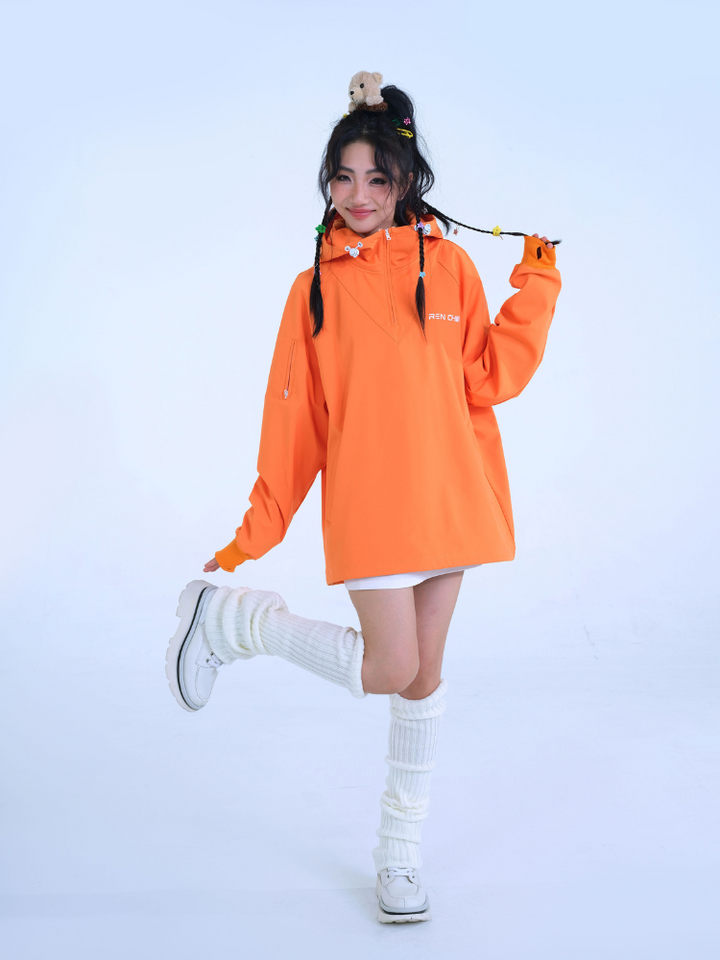 RenChill Cute Orange Snowboard Hoodie - Unisex - Snowears- Hoodies & Sweaters