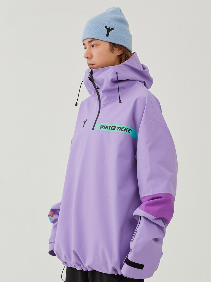 Winter Ticket Violet Oversized Snow Jacket - Unisex - Snowears- Ski/Snowboard Jackets