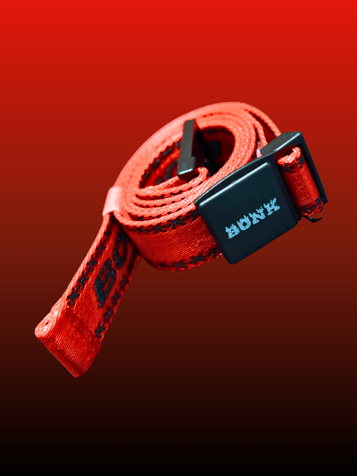BONK Utility Red Webbing Belt