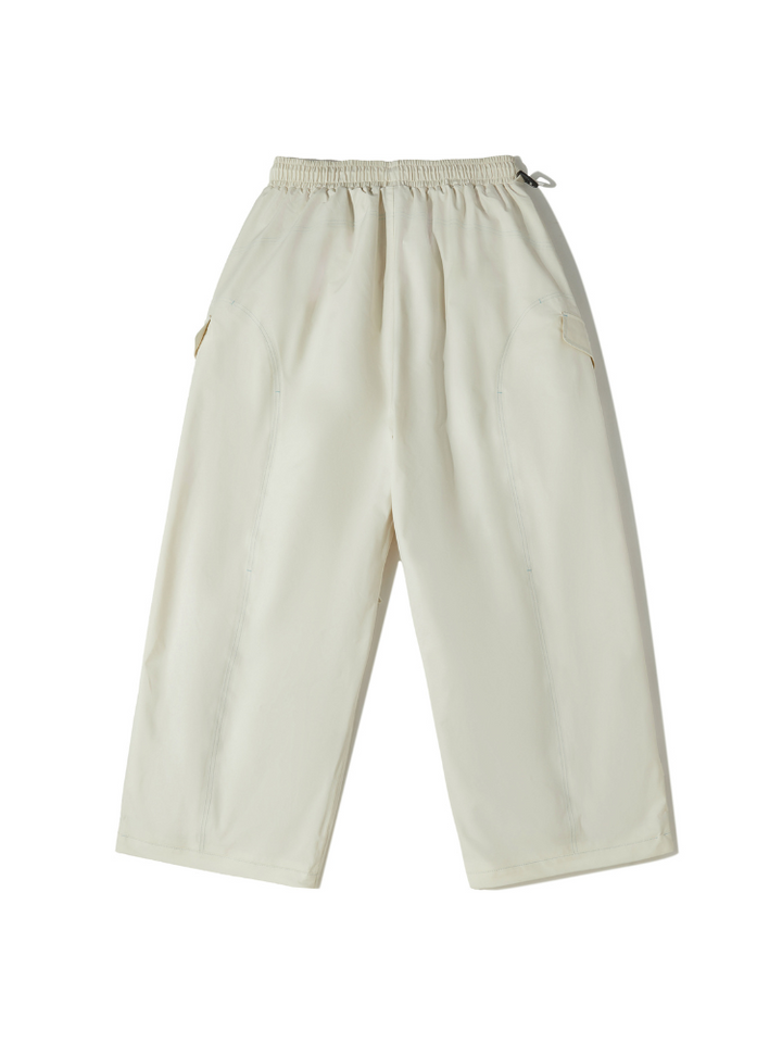 LITAN White Cargo Baggy Snow Pants - Unisex - Snowears- bib pants