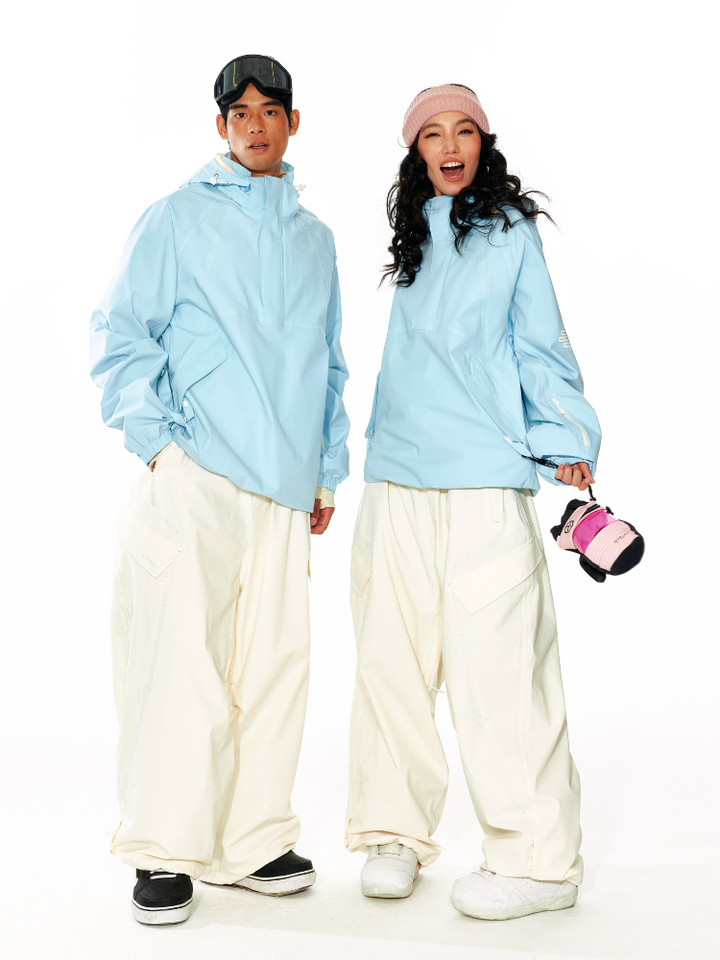 LITAN Sky Blue Soft Shell Pullover - Unisex - Snowears- Jackets