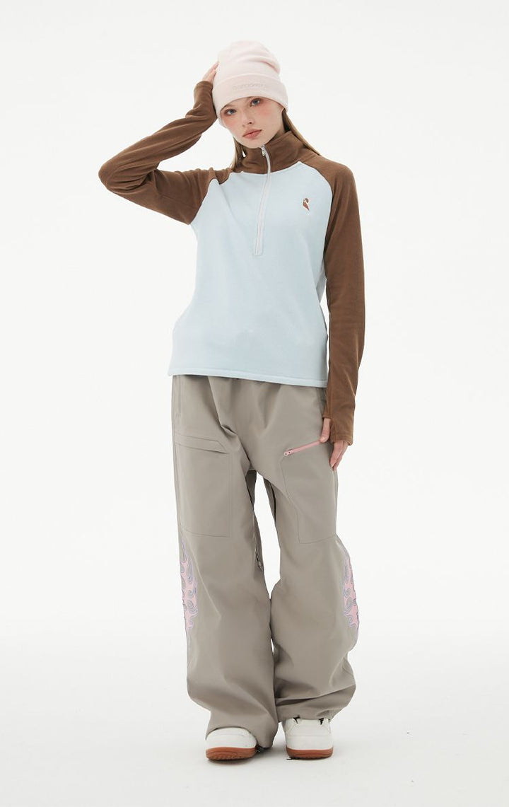 RandomPow Women's Colorblock Mid Fleece Pullover - Snowears-snowboarding skiing jacket pants accessories