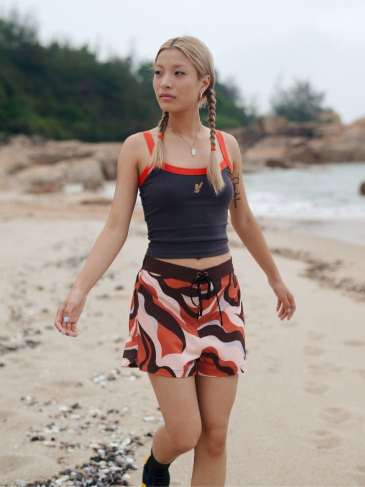 CHILLHANG Wave Print Surf Shorts - Women's - Snowears- shorts