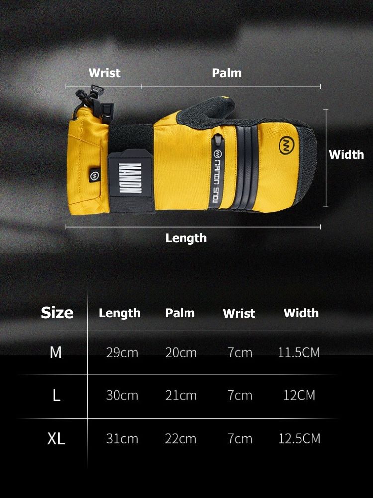 NANDN WristGuard Pro KEVLAR Snowboarder Mitten - Snowears- Gloves & Mittens