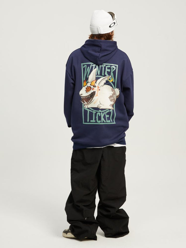 Winter Ticket Printed Fleece Ski Snowboard Hoodie - Unisex - Snowears- Hoodies & Sweaters