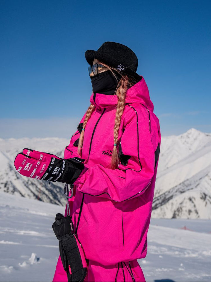 Tolasmik TK PRO+ Printed Stitching Pink Snow Suit - Women's - Snowears- Women snow/ski suits