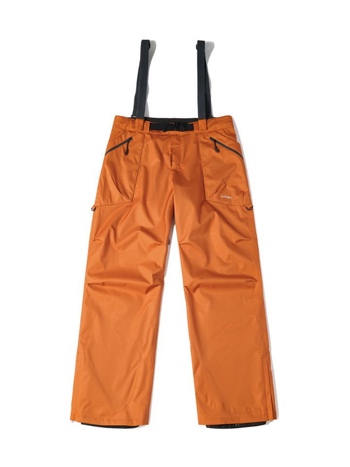 LITAN Alpine Teflon Suspender Orange Pants - Unisex - Snowears- bib pants