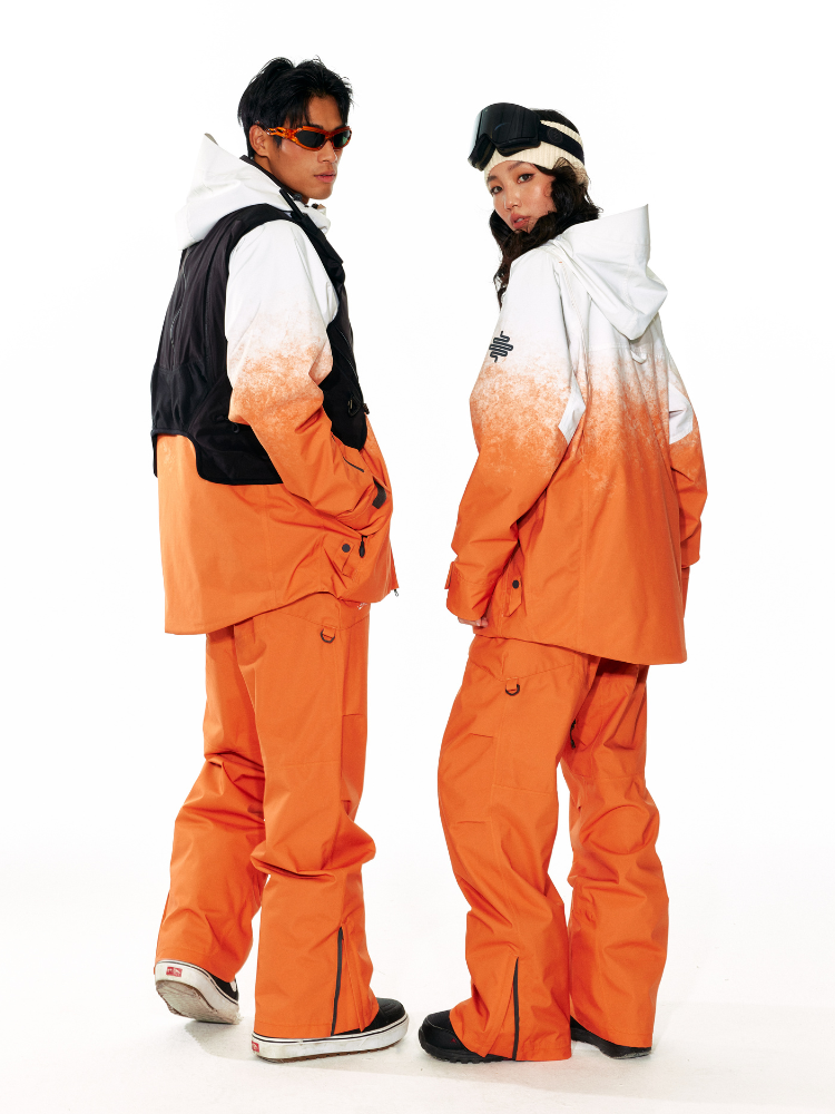 LITAN Alpine Teflon Suspender Orange Pants - Unisex - Snowears- bib pants