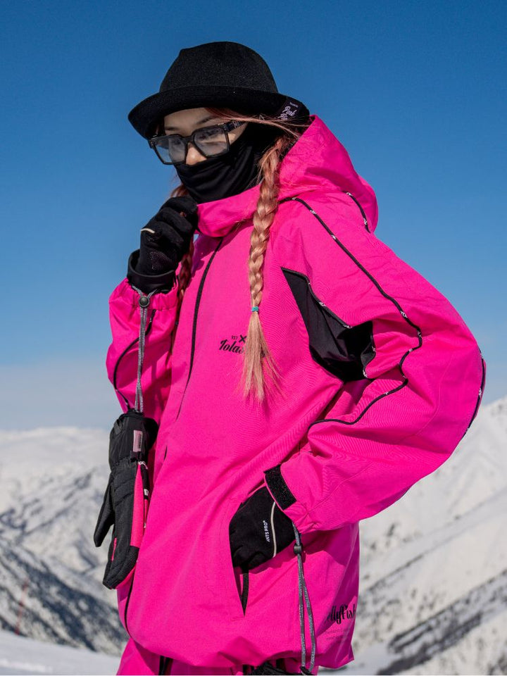 Tolasmik TK PRO+ Printed Stitching Pink Snow Suit - Women's - Snowears- Women snow/ski suits