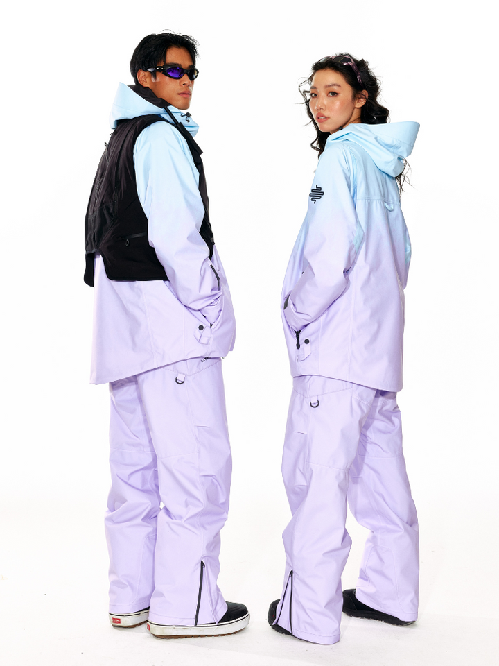 LITAN Alpine Teflon Suspender Purple Pants - Unisex - Snowears- bib pants