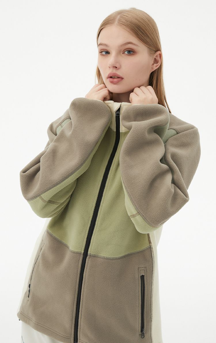 RandomPow Colorblock Mid Fleece Jacket - Unisex - Snowears- base layer