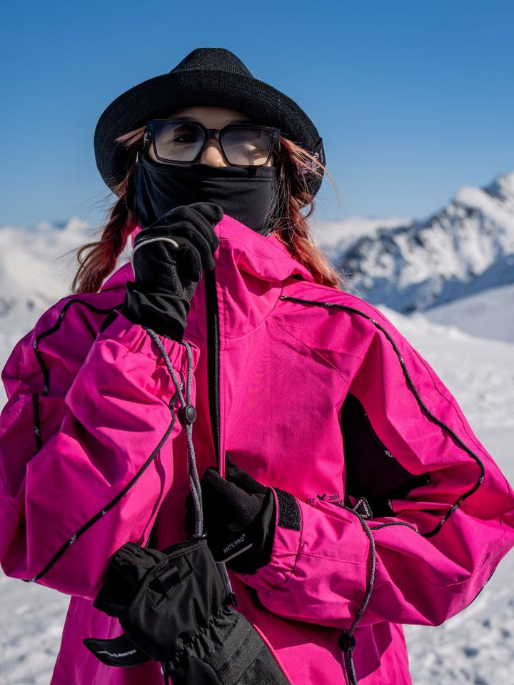 Tolasmik TK PRO+ Printed Stitching Pink Snow Jacket - Women's - Snowears- Womens snowboard/Ski Jackets