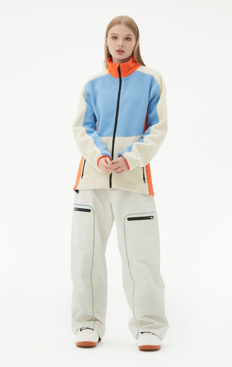 RandomPow Colorblock Mid Fleece Jacket - Unisex - Snowears- base layer