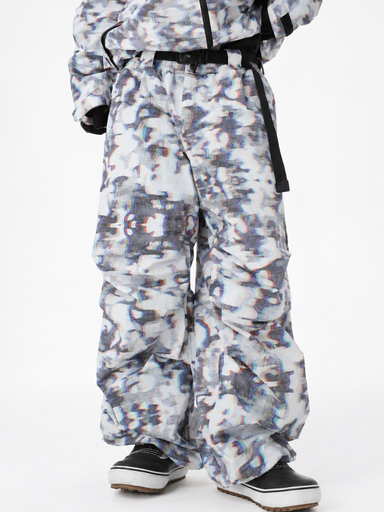 POMT Retro Pixel Style Baggy Ski Pants – Unisex
