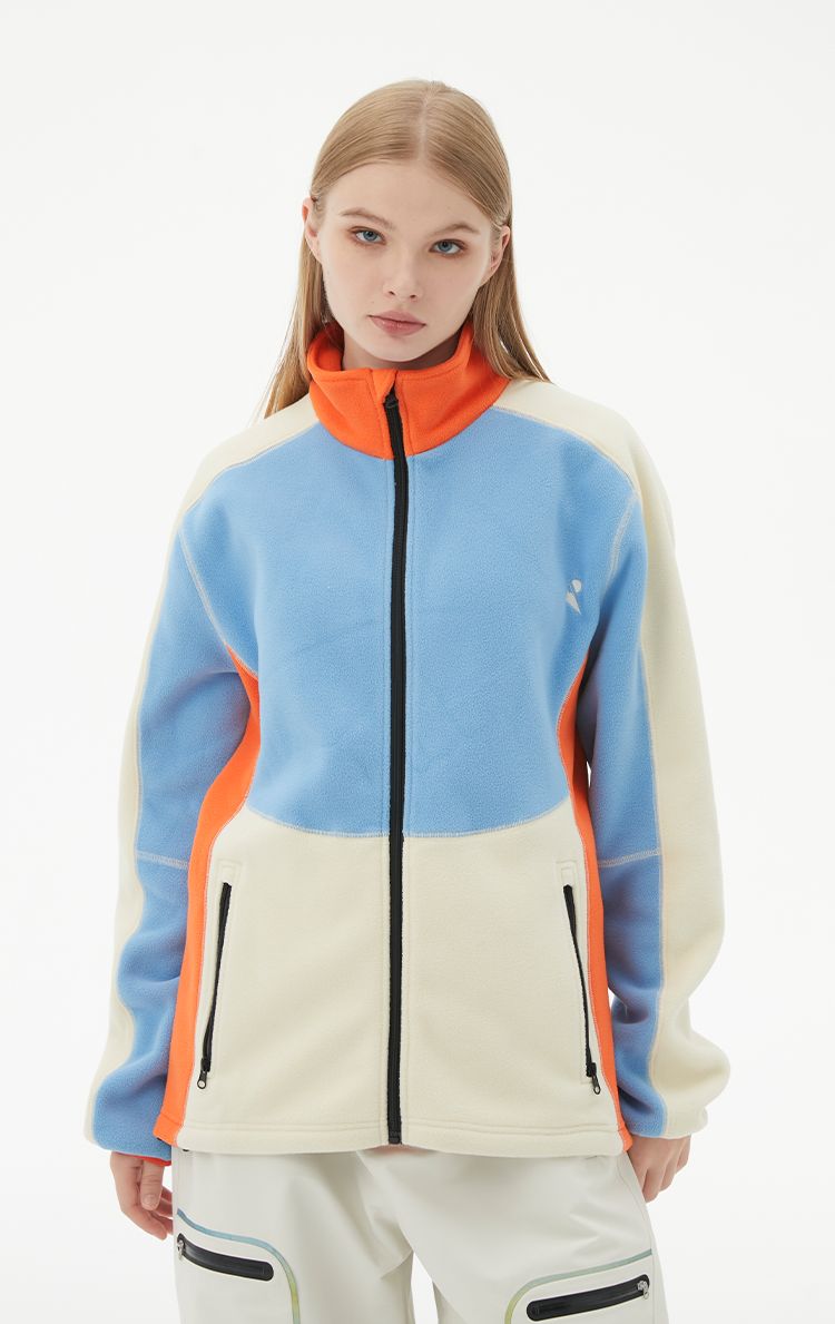 RandomPow Colorblock Mid Fleece Jacket - Unisex - Snowears- base layer