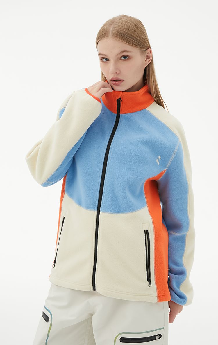 RandomPow Colorblock Mid Fleece Jacket - Unisex Blue RandomPow | Snowears.com