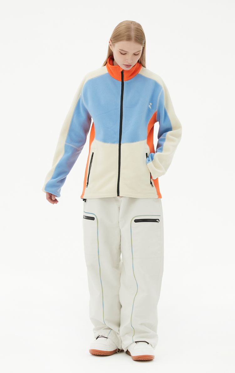 RandomPow Colorblock Mid Fleece Jacket - Unisex - Snowears- base layer
