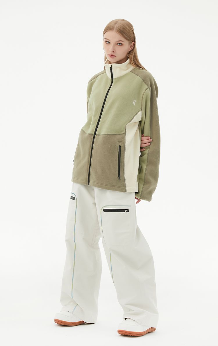 RandomPow Colorblock Mid Fleece Jacket - Unisex - Snowears- base layer