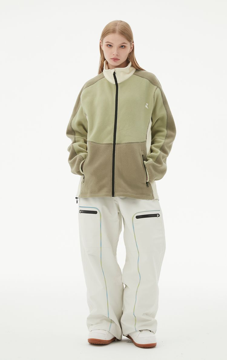RandomPow Colorblock Mid Fleece Jacket - Unisex - Snowears- base layer