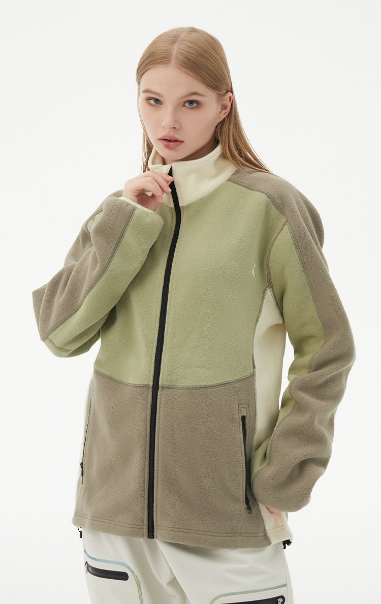 RandomPow Colorblock Mid Fleece Jacket - Unisex - Snowears- base layer