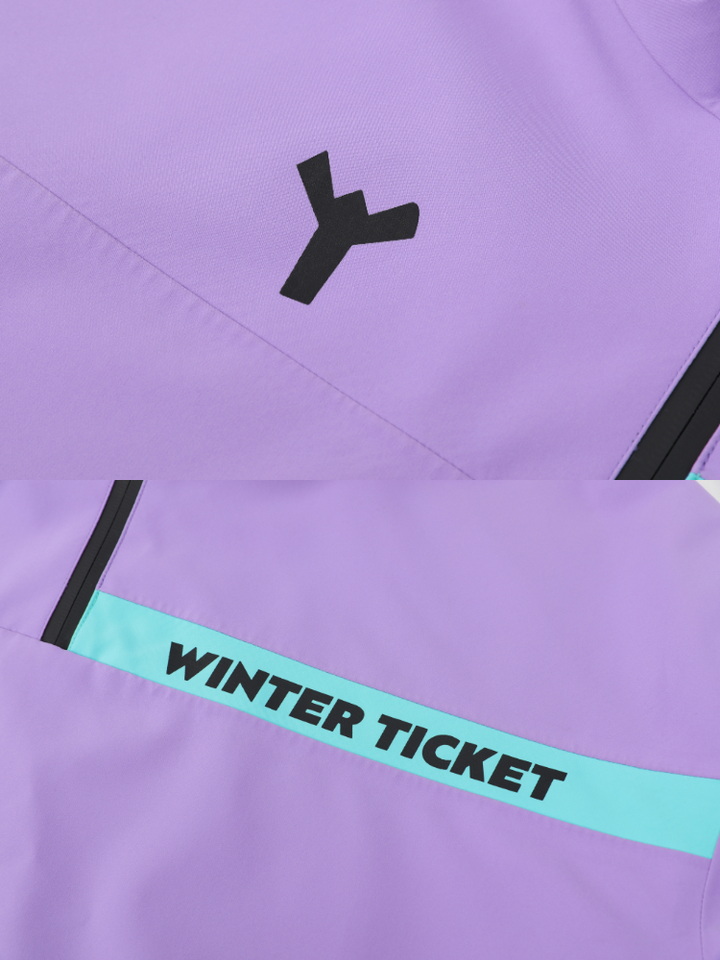 Winter Ticket Violet Oversized Snow Jacket - Unisex - Snowears- Ski/Snowboard Jackets