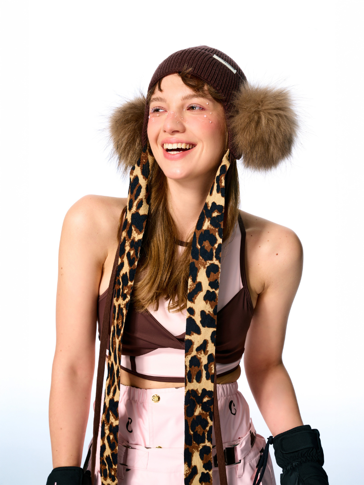 BCG Retro Fluffy Leopard Beanie BCG | Snowears.com