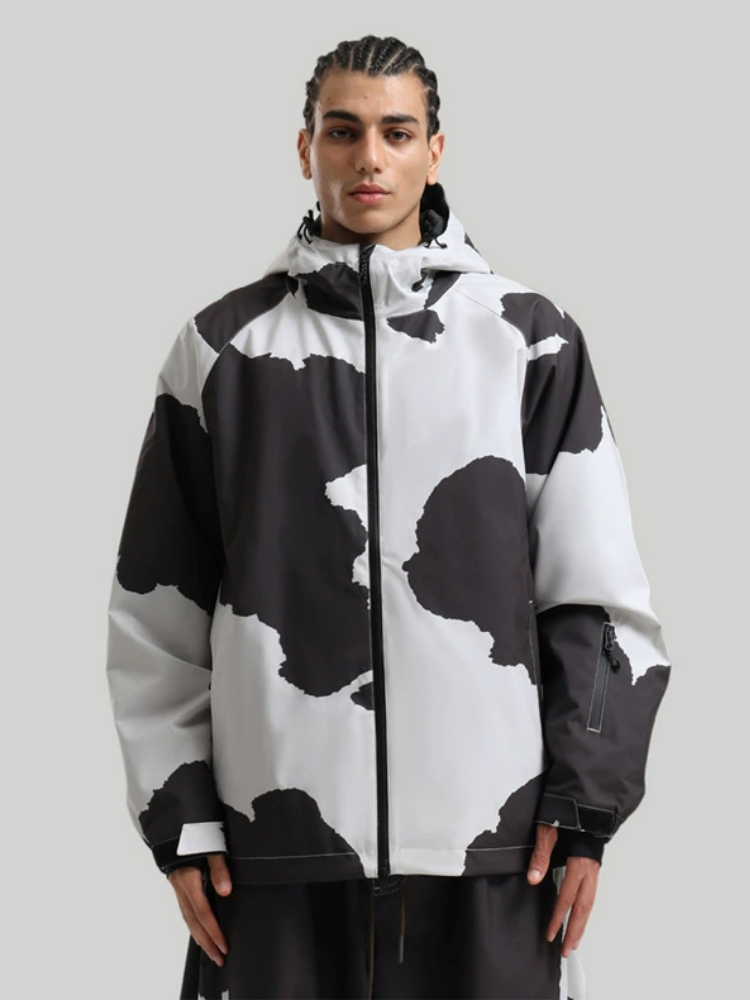 Gsou Snow Bold Cow Print Snow Jacket – Men's Black&White Gsou Snow | Snowears.com
