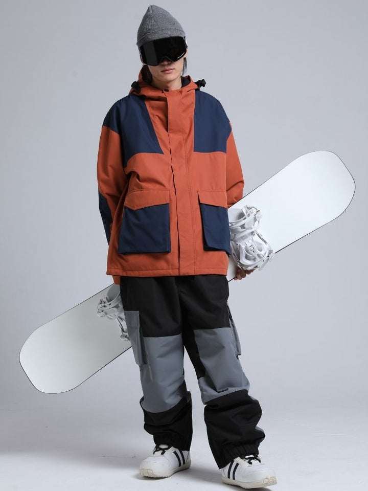 Gsou Snow Colorblock Cargo Snow Jacket - Men's - Snowears- Coats & Jackets