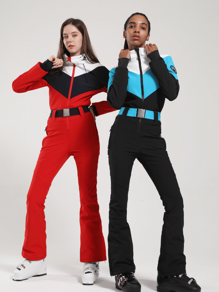 Gsou Snow Retro Belted Slim Ski Jumpsuit - Women's - Snowears- One Piece