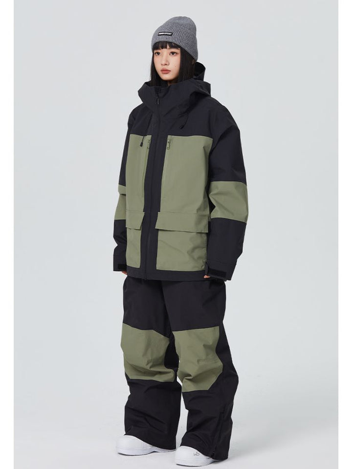 Searipe 3L Shield Patchwork Pink Shell Suit - Snowears-snowboarding skiing jacket pants accessories