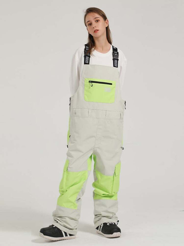 Gsou Snow PowSlayer Colorblock Bibs - Green - Women's - Snowears- 