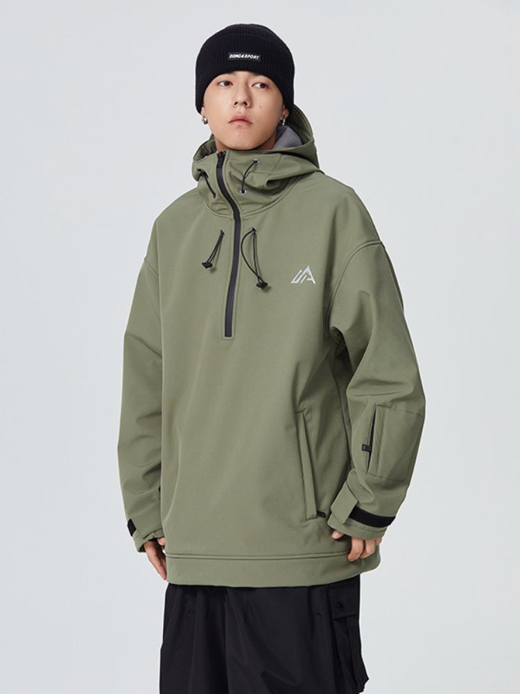Searipe Basic Chic Half-zip Insulated Hoodie - Men's Army Green Searipe | Snowears.com