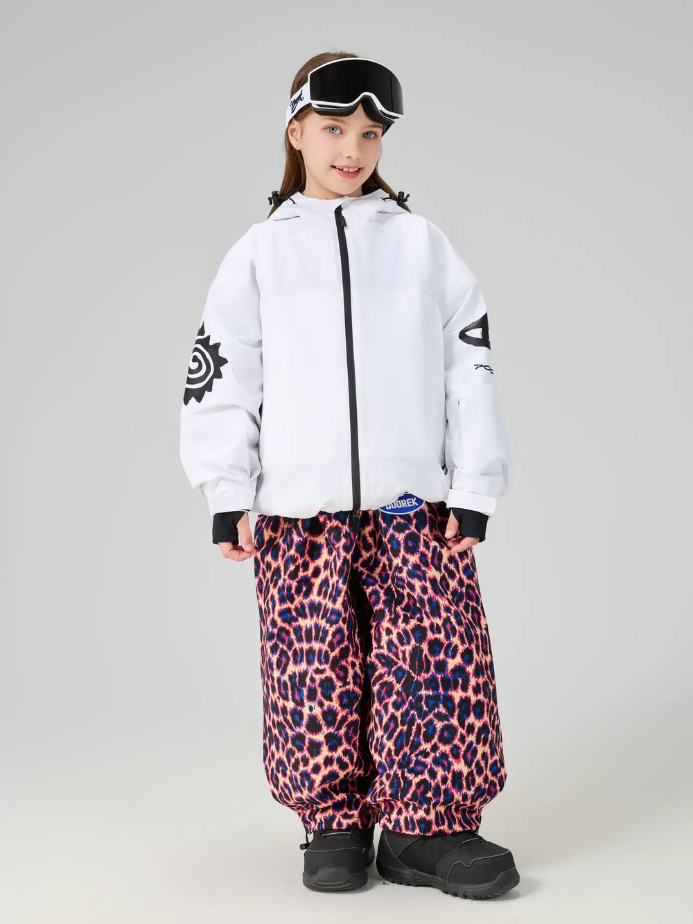 Doorek Kids Leopard Print Baggy Snow Bibs
