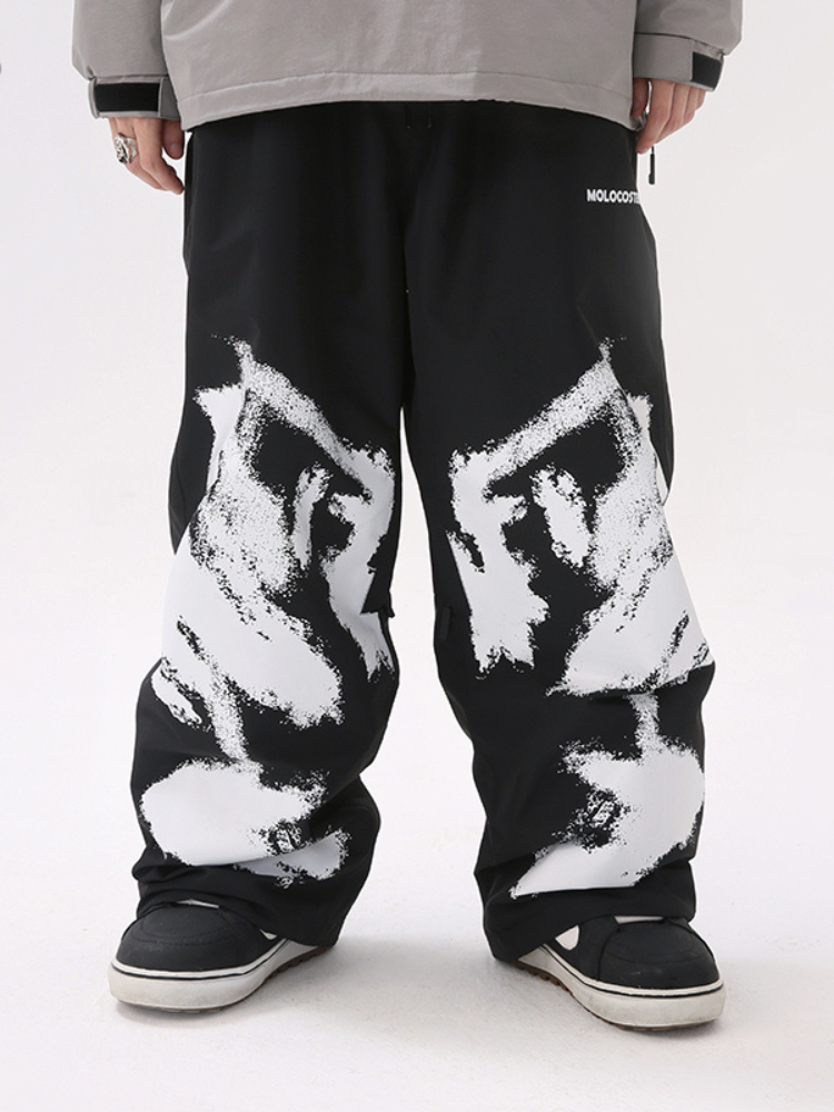 Molocoster 3L Graffiti Snow Pants - Unisex Black Molocoster | Snowears.com